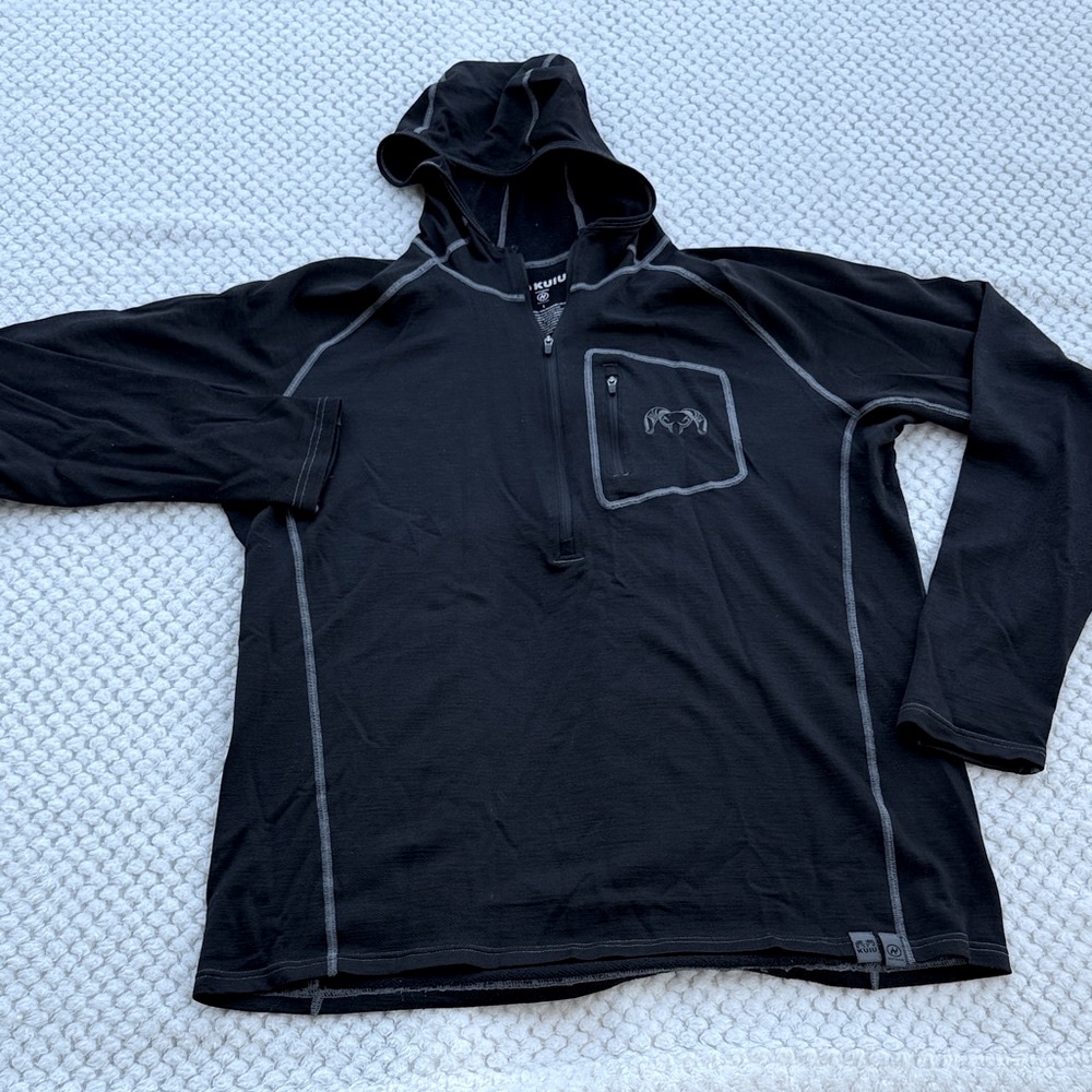KUIU Black Zip-Up with Gray Detailing